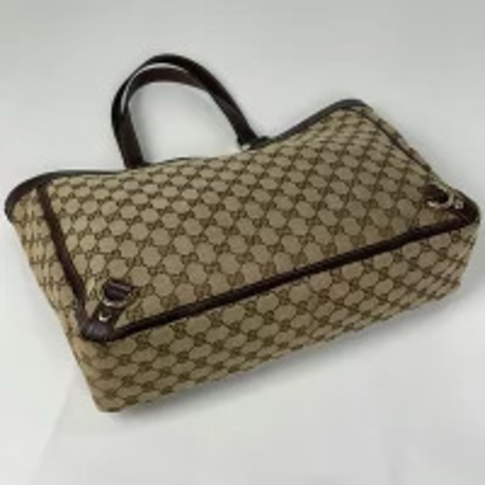 Gucci tote bag brown GG Abbey shoulder beige canvas Brown Tan